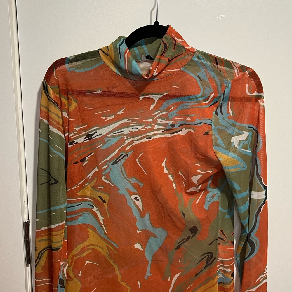 Kai Collective GAIA Long Sleeve Mesh Top - Orange